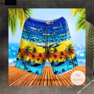 Alaska Airlines Boeing 737-990ER Hawaiian Shirt, Beach Shorts