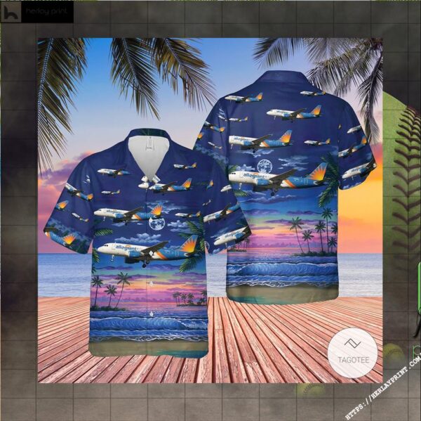 Allegiant Air Airbus A319-111 Hawaiian Shirt, Beach Shorts