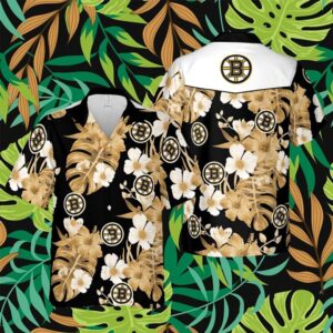 Boston Bruins NHL Hawaii Floral Hawaii Shirt Fireball Button Hawaiian Shirt Summer hoodie, sweater, longsleeve, shirt v-neck, t-shirt 3