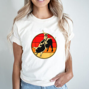 Bull Riding Vintage Sunset T Shirt