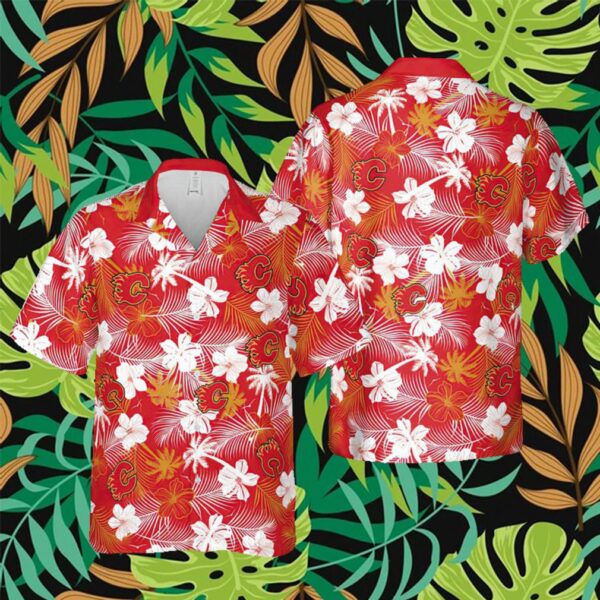 Calgary Flames NHL Hawaii Floral Hawaii Shirt