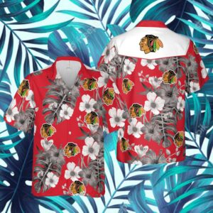Chicago Blackhawks NHL Hawaii Floral Hawaii Shirt Fireball Button Hawaiian Shirt Summer hoodie, sweater, longsleeve, shirt v-neck, t-shirt Family Summer Summer 2