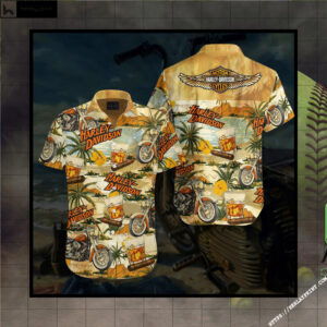 Cigar Har-ley-David-son Hawaiian Aloha shirt