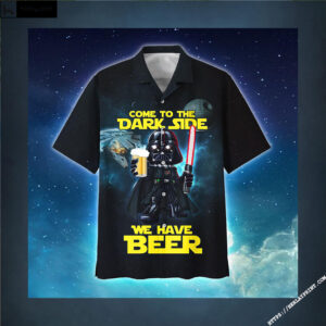 Come To The Dark Side We Have Beer Darth Vader Hawaiian Aloha shirt