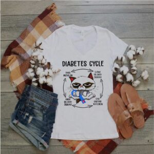 Diabetic Life Cycle Diabetes Awareness Cat T Shirt