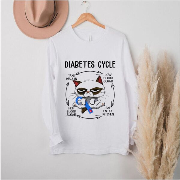 Diabetic Life Cycle Diabetes Awareness Cat T Shirt