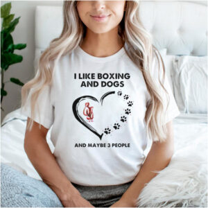 I like boxing and dogs and maybe 3 people flower heart shirt