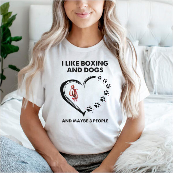 I like boxing and dogs and maybe 3 people flower heart hoodie, sweater, longsleeve, shirt v-neck, t-shirt