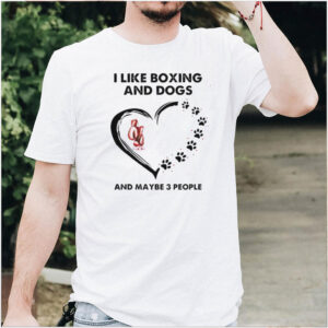 I like boxing and dogs and maybe 3 people flower heart shirt
