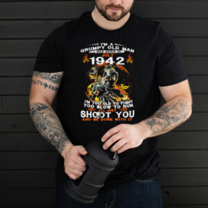 Im A Grumpy Old Man I Was Born In July 1942 Skull T Shirt