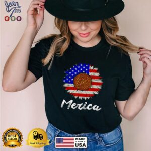 Merica American Flag Sunflower 4Merica American Flag Sunflower 4th July T Shirtth July T Shirt