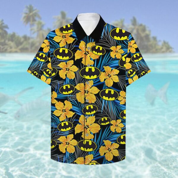 Batman Logo Floral Hawaiian Shirt Summer Hawaiian Shirt