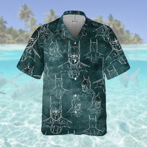 Batman Pattern Uniform Green Hawaiian Hawaiian Shirt