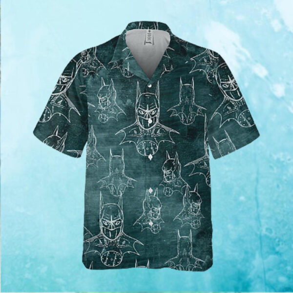 Batman Pattern Uniform Green Hawaiian Hawaiian Shirt