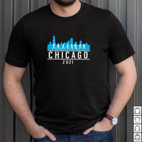Blue Chicago 2021 Skyline Marathon T hoodie, sweater, longsleeve, shirt v-neck, t-shirt