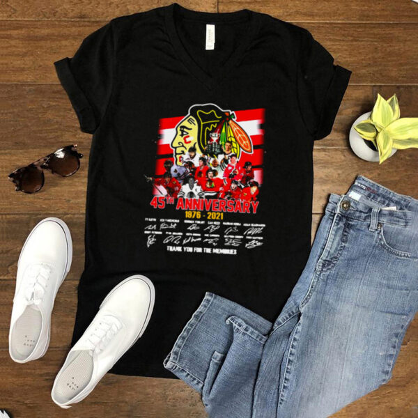 Chicago Blackhawks 45Th Anniversary 1976 2021 Signature Thank You For The Memories T hoodie, sweater, longsleeve, shirt v-neck, t-shirt