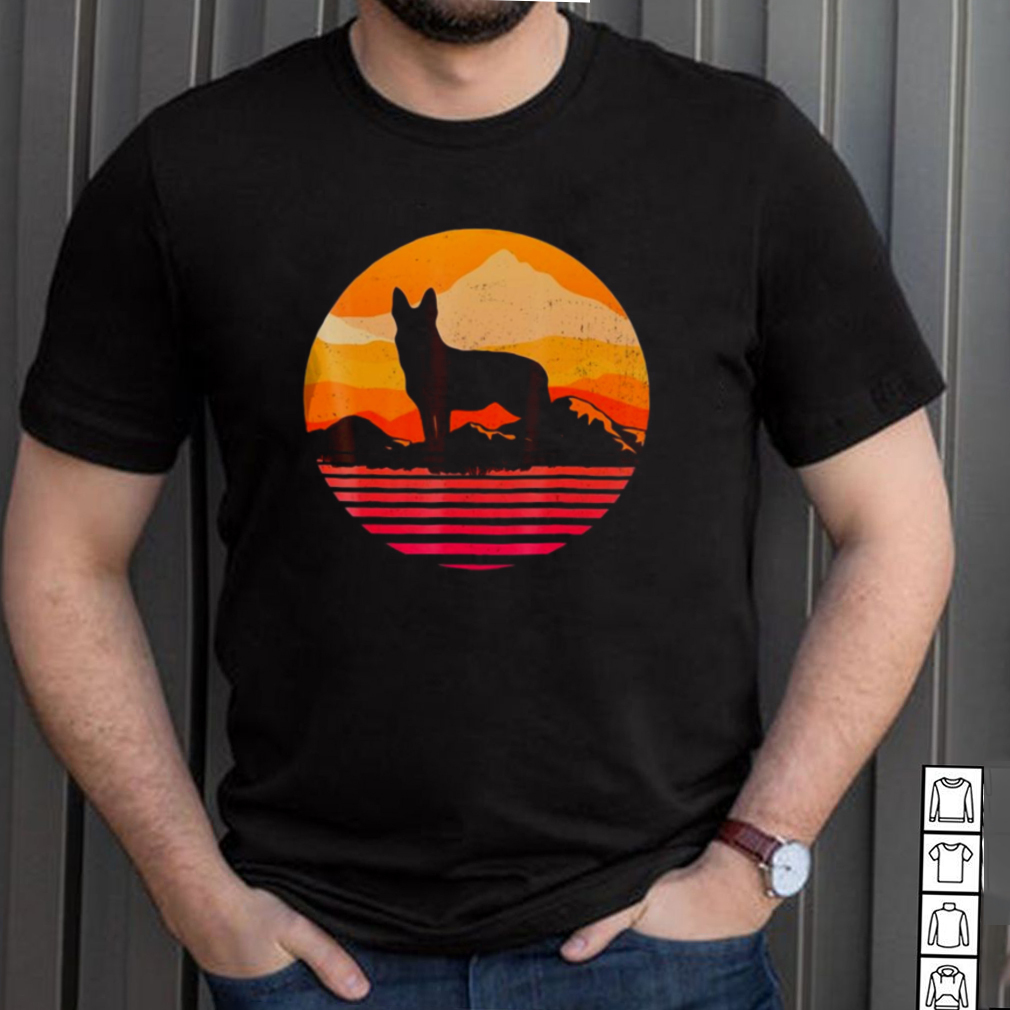 Dog German Shepherd Silhouette With Sun Mountain Vintage T Shirt Dog German Shepherd Silhouette With Sun Mountain Vintage T shirt