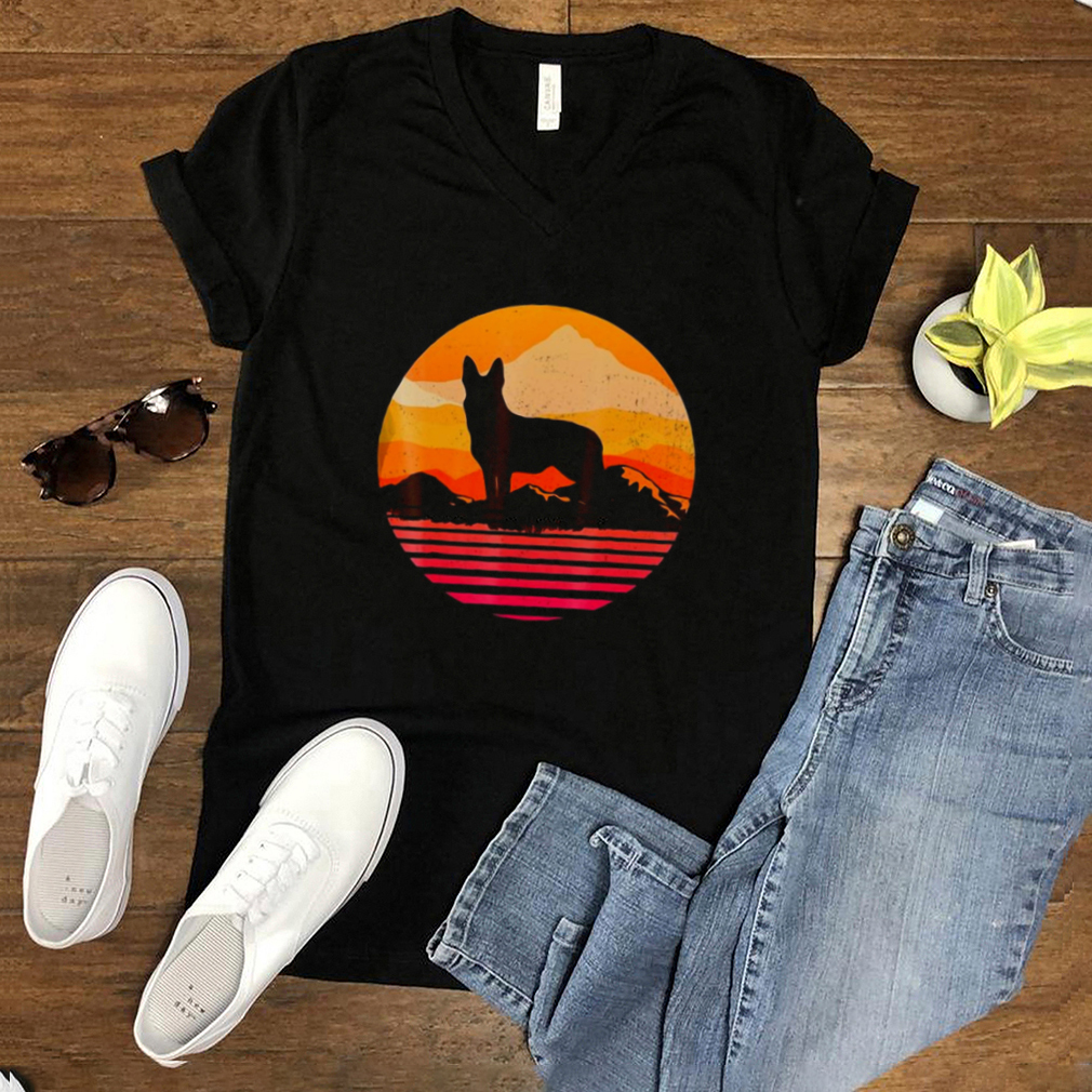 Dog German Shepherd Silhouette With Sun Mountain Vintage T Shirt Dog German Shepherd Silhouette With Sun Mountain Vintage T shirt