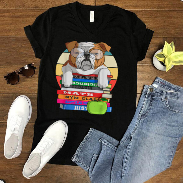 English Bulldog Back To School Book Worm Dog shirt