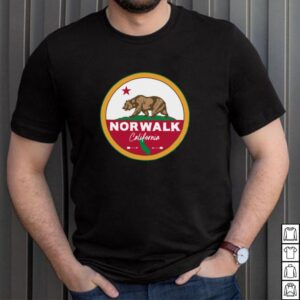 I Love Norwalk California CA Flag and Bear Badge shirt