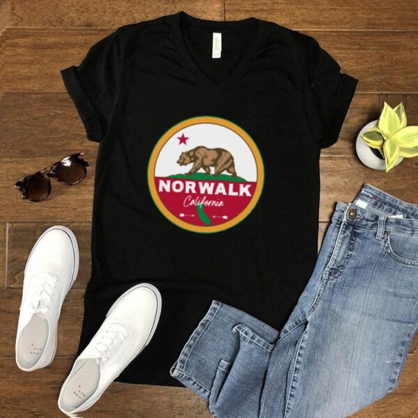 I Love Norwalk California CA Flag and Bear Badge hoodie, sweater, longsleeve, shirt v-neck, t-shirt