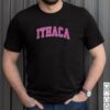Ithaca New York NY Vintage Sports Design Pink T Shirt