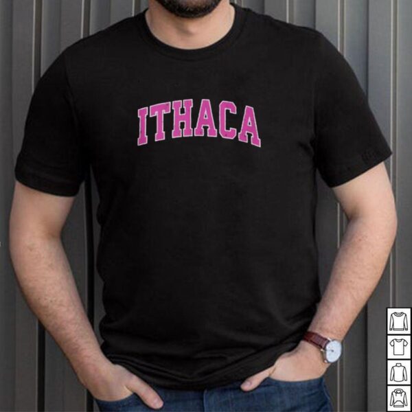 Ithaca New York NY Vintage Sports Design Pink T Shirt