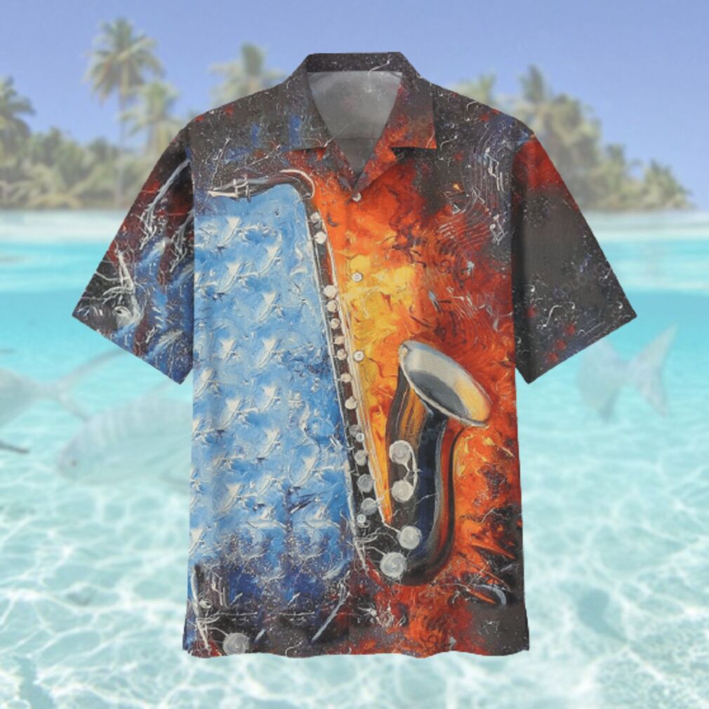 Love Saxophone Musical Instrument Hawaiian Hawaiian Shirt Love Saxophone Musical Instrument Hawaiian Hawaiian Shirt