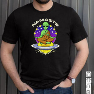 Meditating Alien Yoga Namaste T shirt