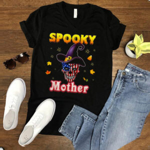 One Spooky Mother Halloween Skull America Flag Scary Witch hoodie, tank top, sweater