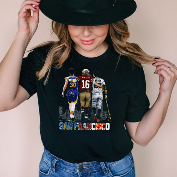 San Francisco Montana Curry Montana and Posey signatures 2021 shirt (1)