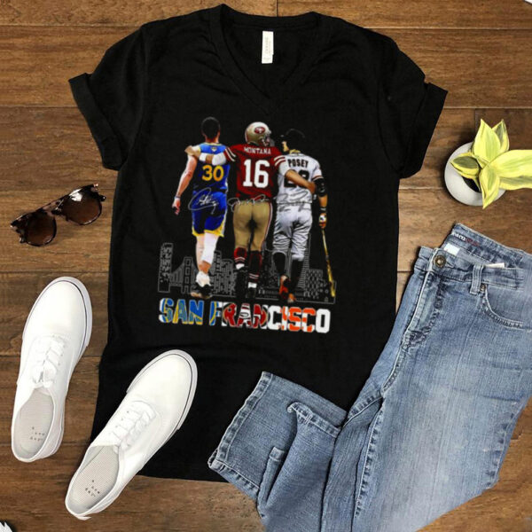 San Francisco Montana Curry Montana and Posey signatures 2021 shirt (1)