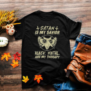 Satan Is My Savior Black Metal Are My Therapy Shirt