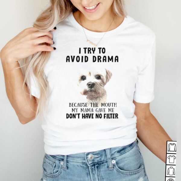 Shih Tzu Dog I Try To Avoid Drama Because The Mouth My Mama Gave Me Dont Have No Filter T hoodie, sweater, longsleeve, shirt v-neck, t-shirt