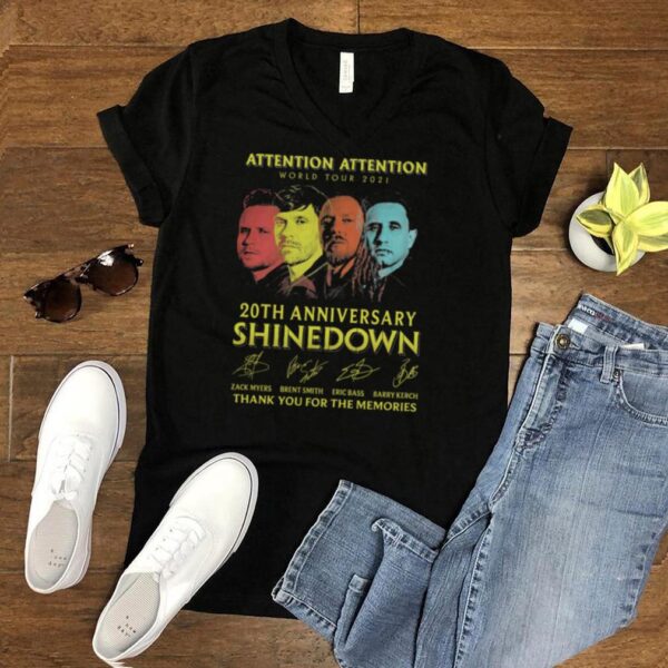 Shinedown Attention Attention World Tour 2021 20th anniversary thank you for the memories signatures hoodie, sweater, longsleeve, shirt v-neck, t-shirt
