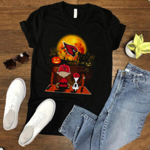 Snoopy and Charlie Brown Pumpkin Arizona Cardinals Halloween Moon shirt