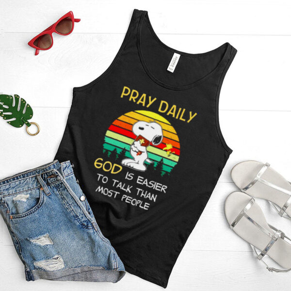 Snoopy pray daily God is easier to talk than most people hoodie, sweater, longsleeve, shirt v-neck, t-shirt