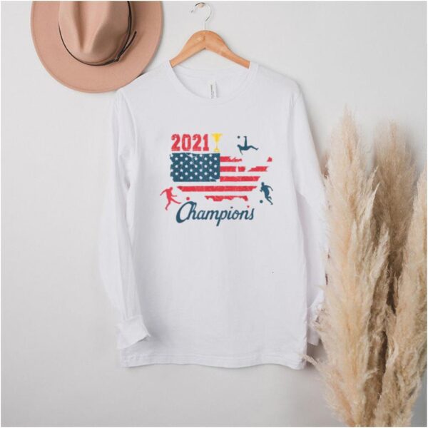 USA 2021 Soccer Champions American Flag T Shirt