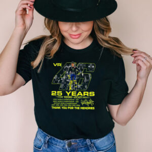 VR46 Valentino Rossi 25 years 1996 2021 thank you for the memories signature shirt