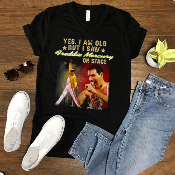 Yes I am old but I saw Freddie Mercury on stage 1946 1991 signature hoodie, sweater, longsleeve, shirt v-neck, t-shirt