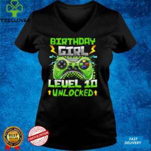 10th Birthday Girl Ten Years Level 10 Unlocked Video Gamer T Shirt