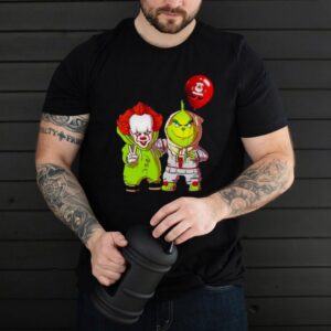 Baby Pennywise And Baby Grinch Merry Christmas Shirt