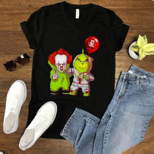 Baby Pennywise And Baby Grinch Merry Christmas Shirt