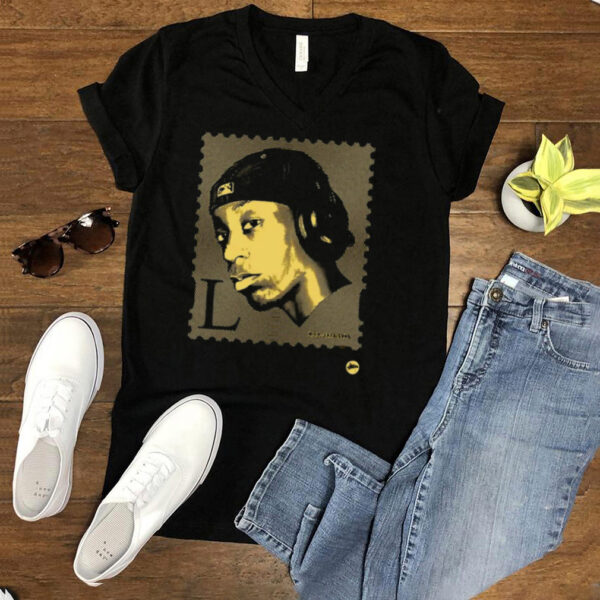 Big L Hiphop Stamp Black And Gold T shirt