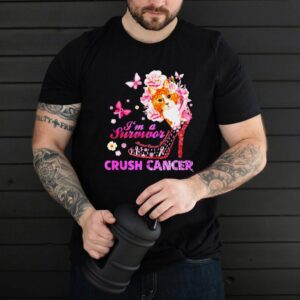 Cat And Flower And Butterfly And High Heels Im A Survivor Crush Cancer T shirt