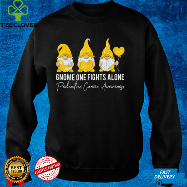 Gnome Fights Pediatric Cancer Awareness Yellow Ribbon T Shirt