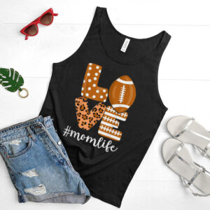 Love Football American Mom Life Player with Leopard shirt