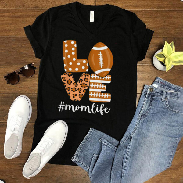 Love Football American Mom Life Player with Leopard shirt