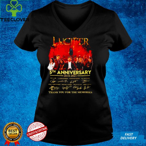 Lucifer 5th anniversary 2016 2021 thank you for the memories signatures shirt