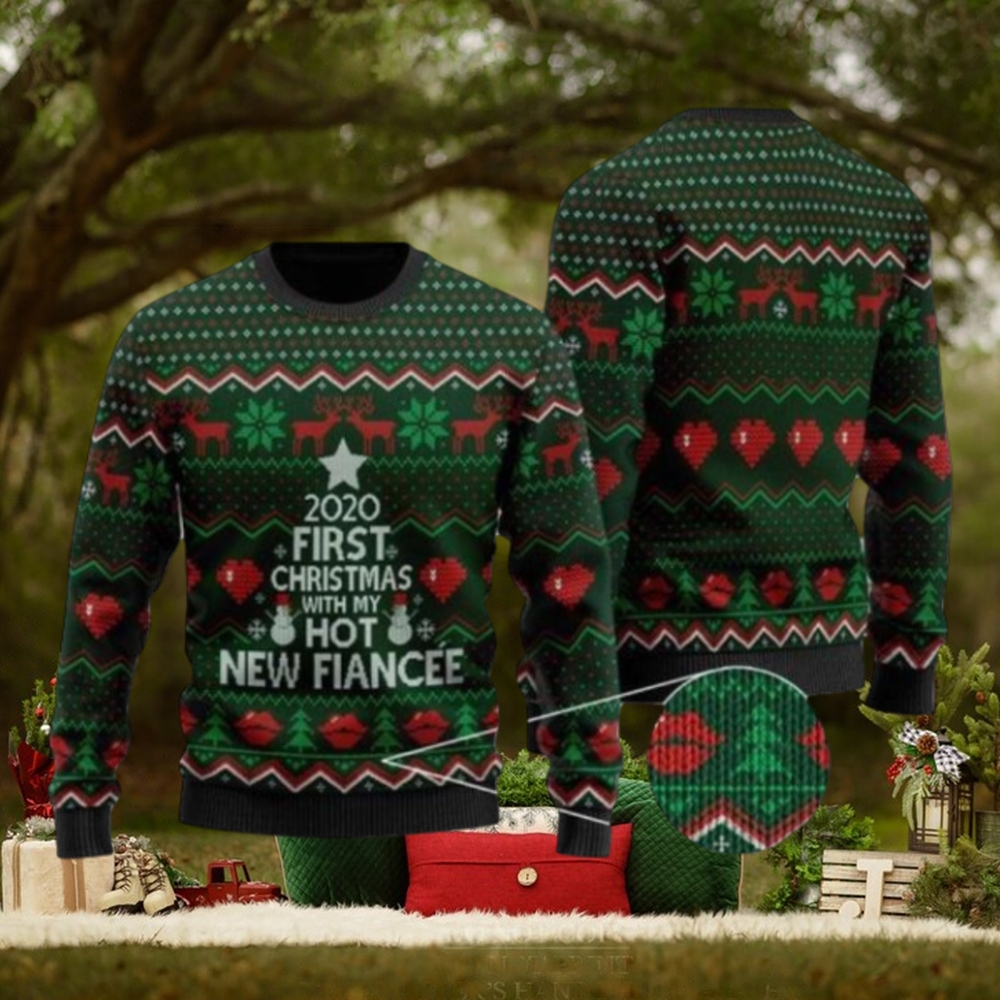 2022 First Christmas With My Hot New Fiancee Christmas Ugly Sweater 2022 First Christmas With My Hot New Fiancee Christmas Ugly Sweater